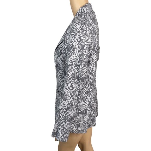 Anthropologie Level 99 Gray Snakeskin Python Blazer Suit Jacket SZ M - Picture 6 of 10